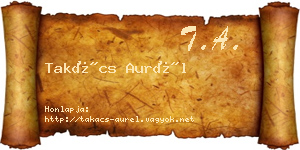 Takács Aurél névjegykártya